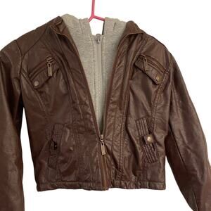 JouJou Jacket Size Medium lined with hooded sweatshirt Cool Kid Back to School